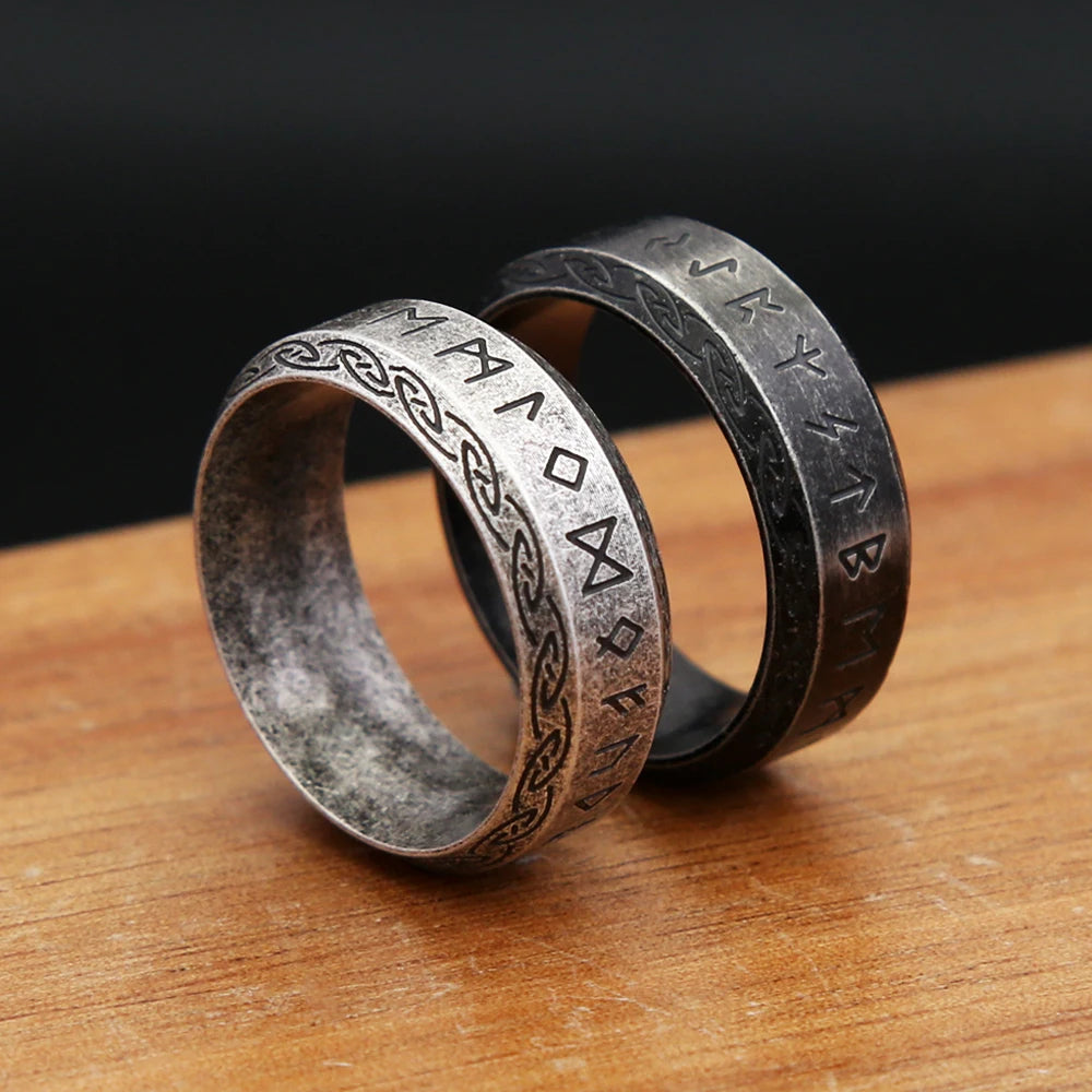 Nordic Vintage Viking Runes Ring