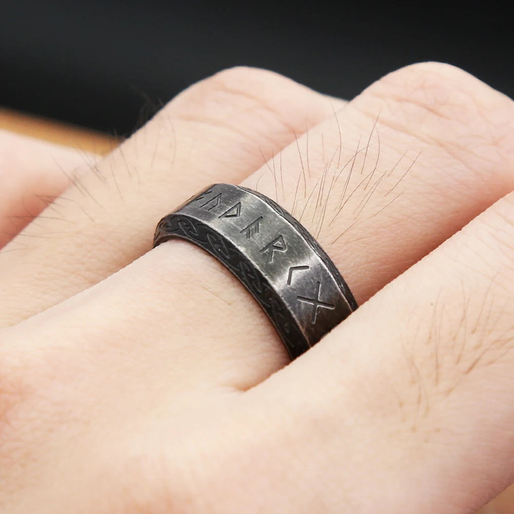 Nordic Vintage Viking Runes Ring