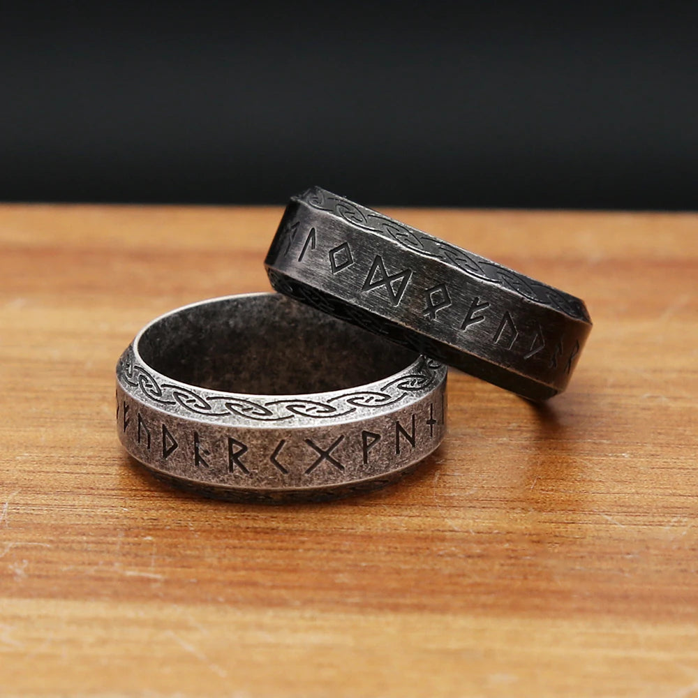 Nordic Vintage Viking Runes Ring